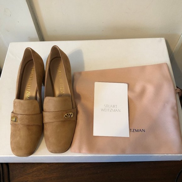 Stuart Weitzman "Riela" Suede Logo Pumps 7.5 M - Picture 7 of 10
